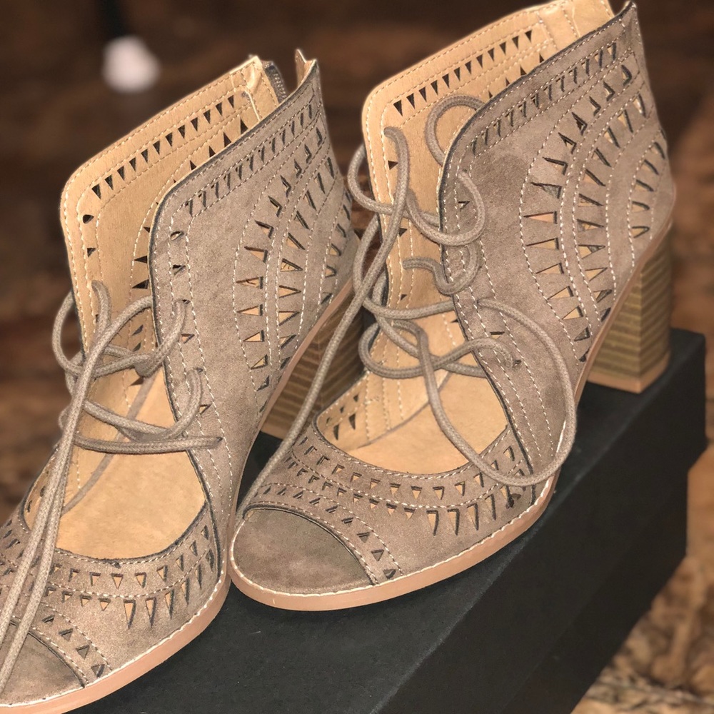 Open toe booties